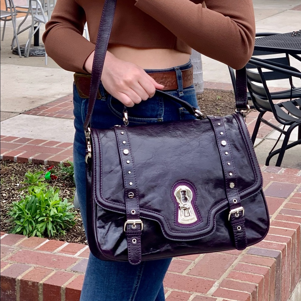 New! Nwot. Designer Messina Italian leather messenger bag/computer bag